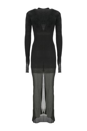 Black ribbed knit woman dress THE ATTICO | 247WCM178KMIX4629